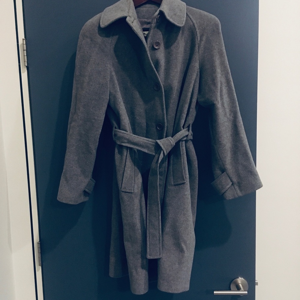 Burberry grey wool winter coat size 8